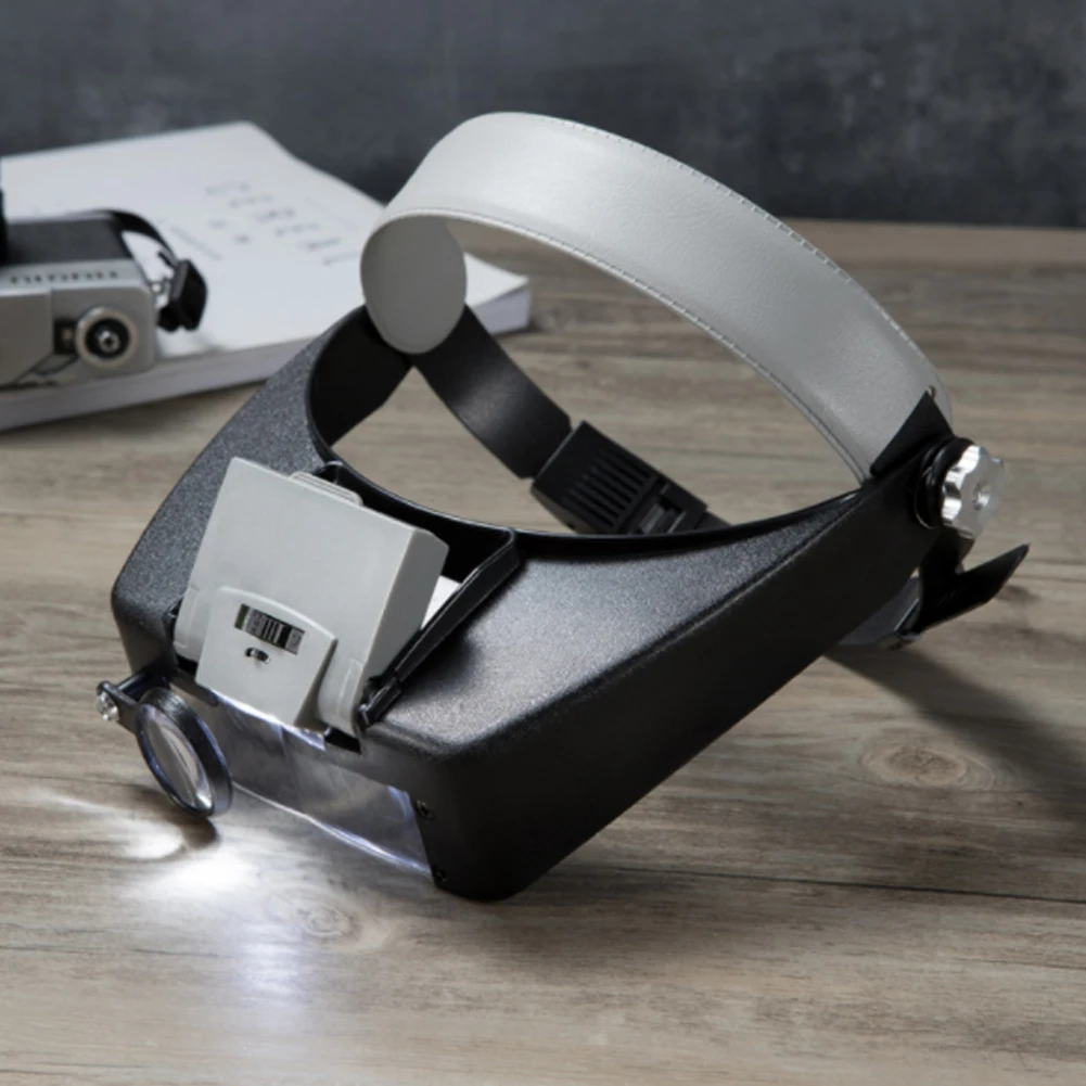 

1.5X 3X 6.5X 8X headband magnifier LED lamp magnifying glass jewelry magnifier head with light
