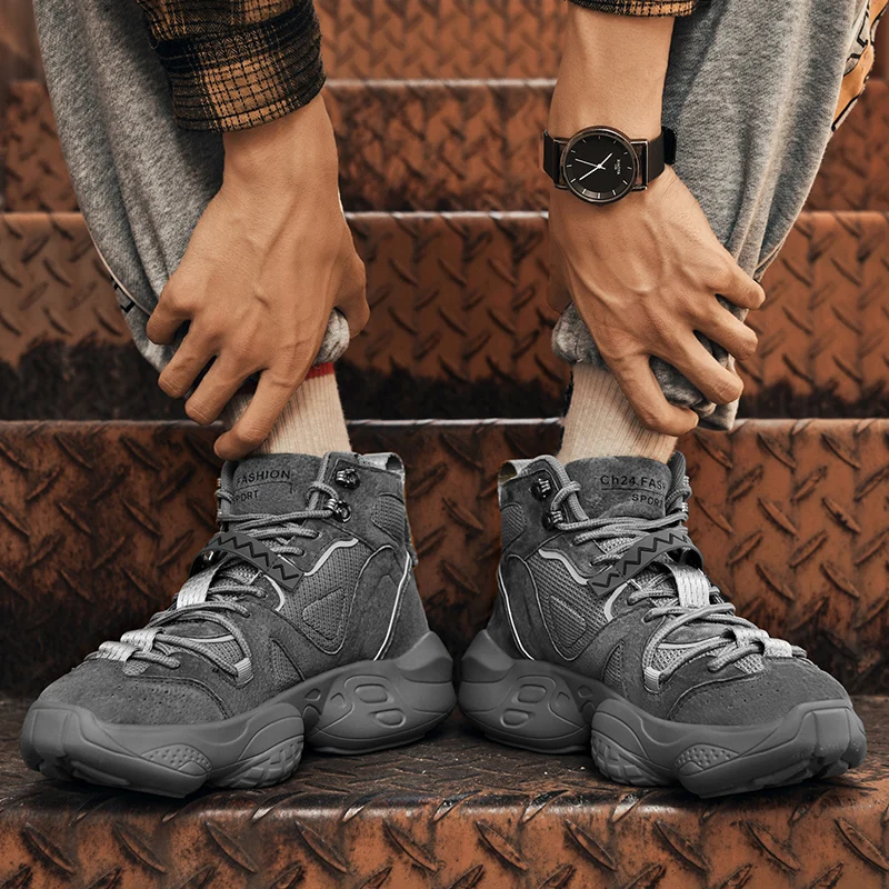 

Men 2020 boots boot leather sneakers military men sport mens ANKLE MEN suede platform adidasi Male coturno high hightop man top