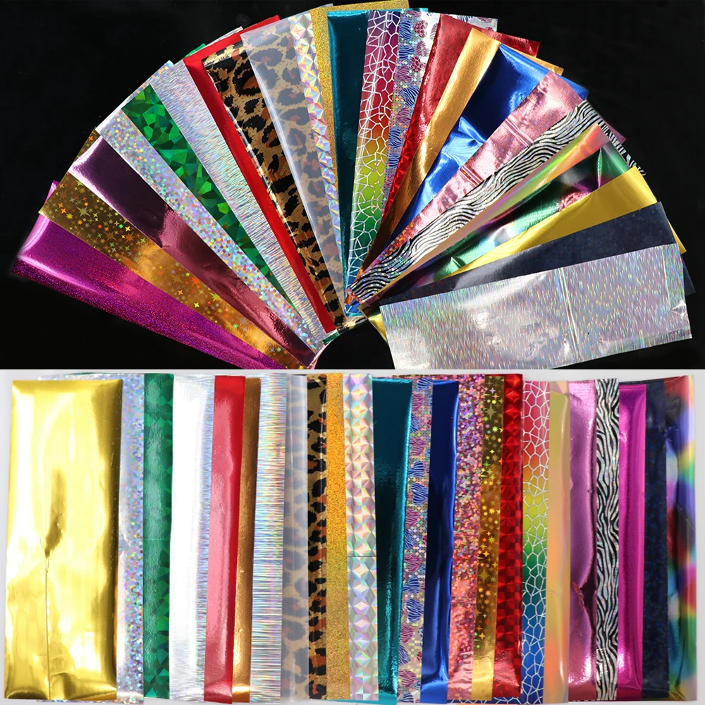 24 листа лазерные блестящие смешанные красивые переводные наклейки Стикеры для