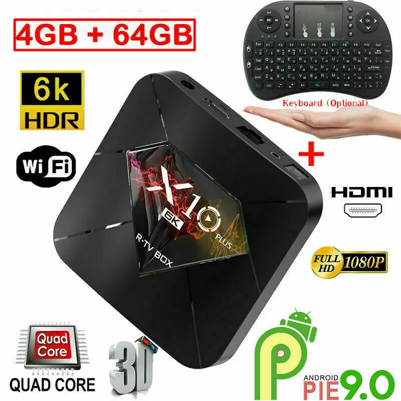 ТВ-бокс X10 PLUS Smart tv BOX Android 9 0 Allwinner H6 UHD 4K медиаплеер 6K декодирование изображения 2 4G