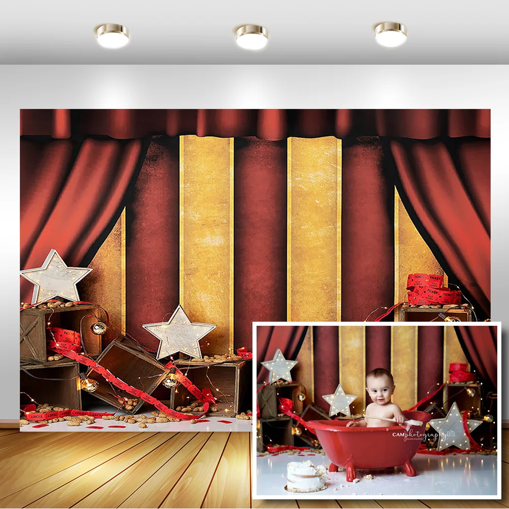 Красный занавес фон для фотографии новорожденного ребенка 1 день рождения фото