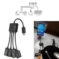 android mobile phone tablet pc 4 in 1 otg data cable micro usb 4 ports otg multi function hub laptop computer accessories