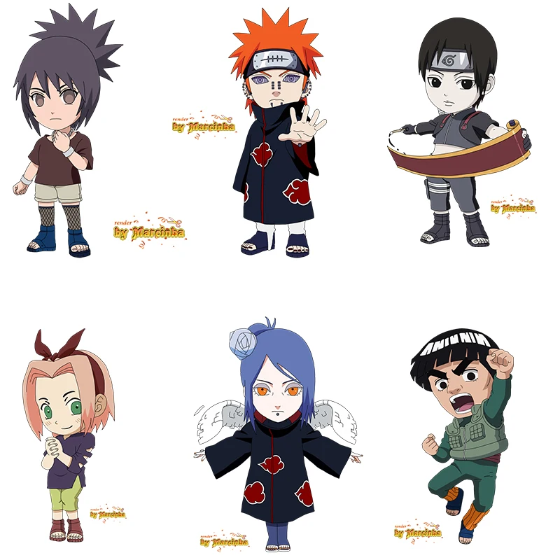 

Cute Naruto Anime Japan Shippuden Sasuke Iron-on Transfers Stickers Patches for T-Shirts Applique for kids Sewing Bag Decration