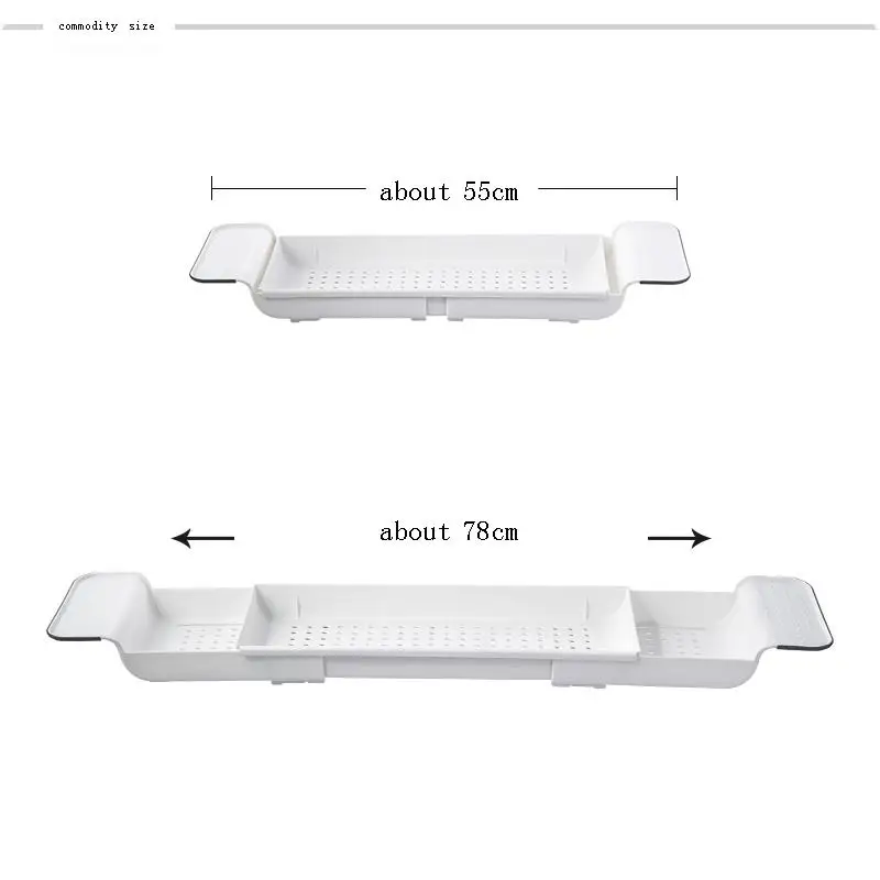 

Bamboo Storage Bathroom Bath Tub Shelf Aufbewahrung Badewanne De Bain Holder Accessories Plateau Tablette Baignoire Bathtub Tray