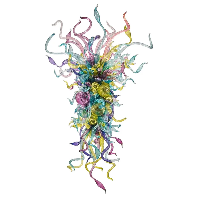 

Multi Color Glass Chandelier Modern Art LED Lighting Hand Blown Glass Chandelier Hotel Hall Decoration