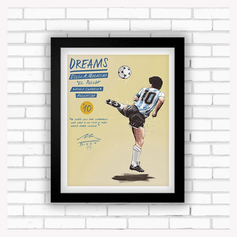 

Maradona Football Art Poster Wall Art Decoration Prints for Bedroom Living Room Decortion Fueniture Painting Frames Waterproof