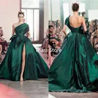 Женское платье на одно плечо It's yiiya, темно-зеленое платье трапециевидной формы с высоким разрезом в арабском стиле на лето 2019
