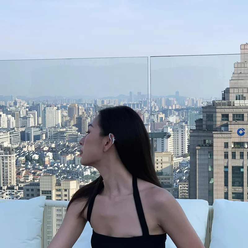 

Timeless Wonder Stunning Zirconia Geo Twist Leaf Clip Earrings for Women Punk Designer Gothic Runway Fancy Ins Earcuff Emo 6222