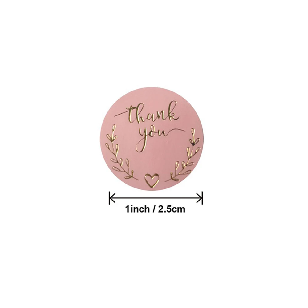500 шт. 1 дюйм розовые бронзирующие наклейки спасибо украшение на свадьбу