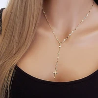 guangyao european and american jewelry fashion personality trend exaggerated necklace retro cross pendant long clavicle necklace