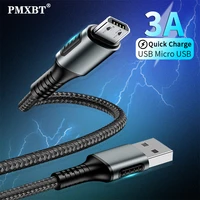micro usb charging cable 3a fast charging data cord for xiaomi redmi huawei mobile phone data synchronization quick charge line