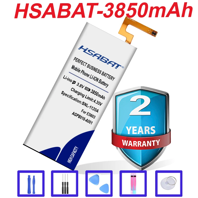 Hsabat AGPB016-A001 3850mAh Li-Polymer для батареи Sony Xperia M5 M 5 E5603 E5606 E5653 E5633 E5643 E5663.
