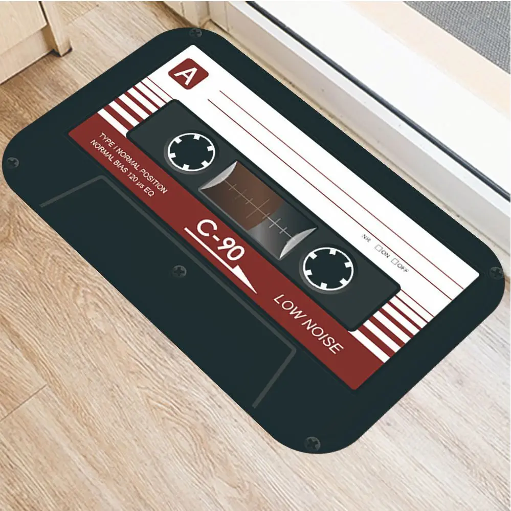 

Vintage Music Tape doormat Anti-slip Indoor Door Floor Mats Bedroon Area Carpet Vacuuming Entrance Porch Doormats Tapete 40*60cm