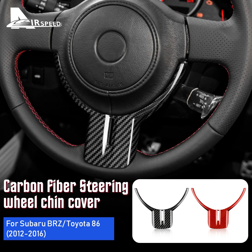 AIRSPEED-Marco adhesivo para volante de coche, accesorios de fibra de carbono Real para Subaru BRZ Toyota 86 2012-2016