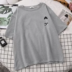 Футболка женская оверсайз с принтом в виде черного кота