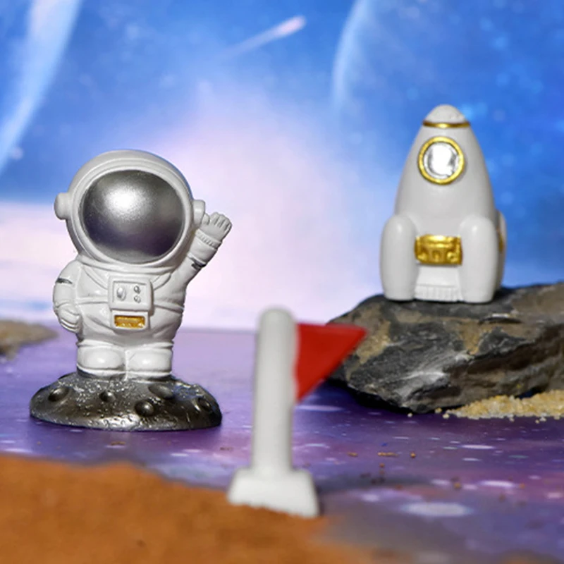 

Мини-статуя астронавта ракета/Космический человек/космический корабль, декоративное космическое украшение для аквариума бонсай MC889