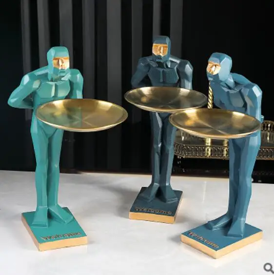 

Nordic abstract art decoration porch key box tray snacks candy plate front desk Figure sculpture statue esculturas escultura