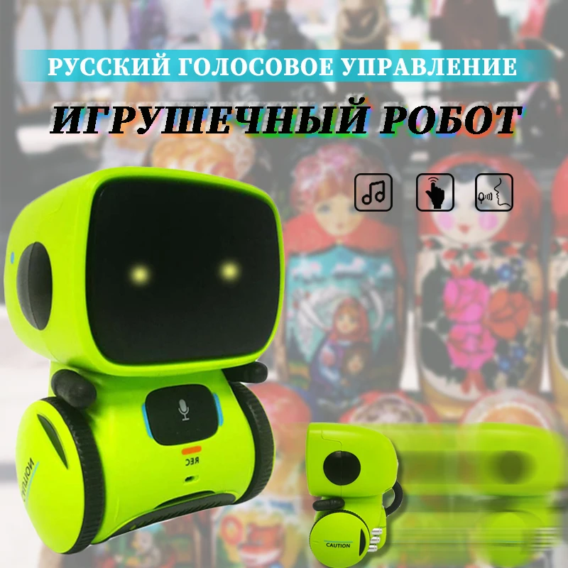 Игрушечный робот, интеллектуальные роботы, русская и английская и Испанская версия, голосовые и сенсорные управляемые игрушки, Интерактивный Обучающий радиоуправляемый робот