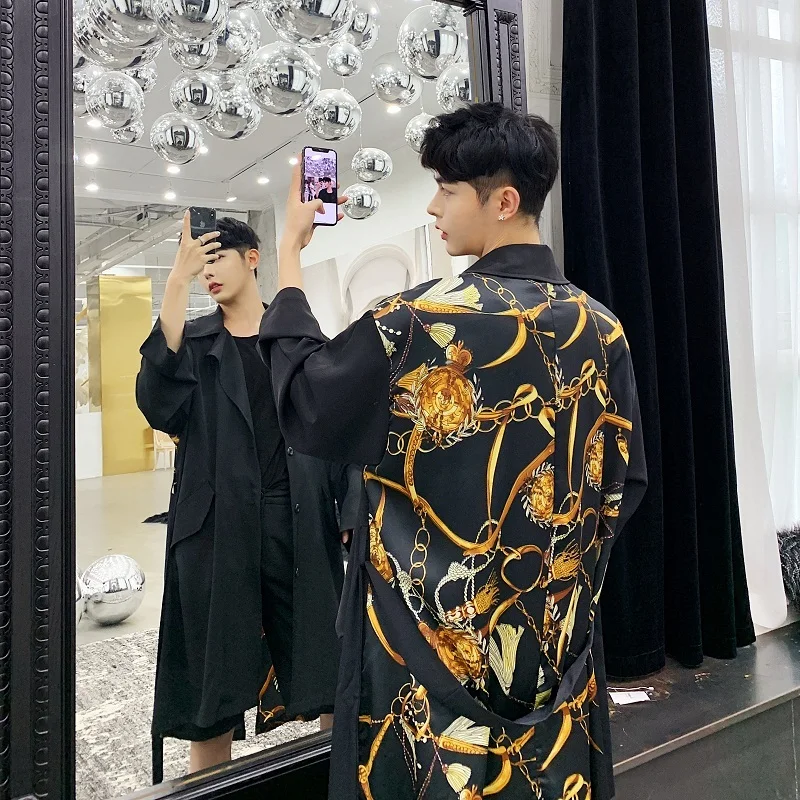 Ветровка мужская солнцезащитная модный Повседневный Кардиган тонкая Длинная