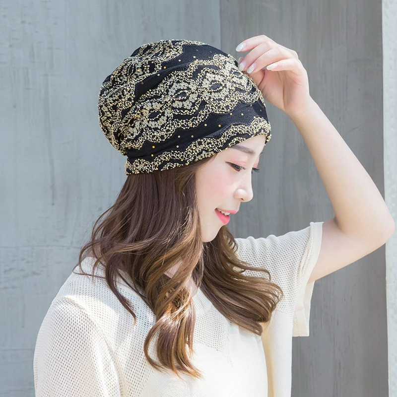 Модные Двухслойные кружевные шапки ELIfashion из хлопка и модала для женщин