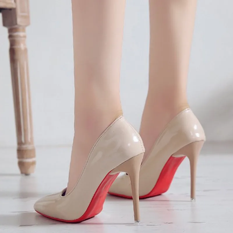

2021 Fashion Women High Heels Pointed Stiletto Patent Leather Shallow Mouth High 10CM Heels Breathable Comfortable Sandal Summer