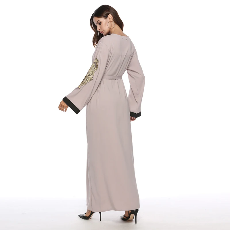 Мусульманский Арабский Дубай Турция Элегантный вышитый кардиган исламское