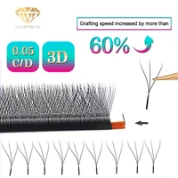 natural 3d w shape volume lashes extension supplie premade fans clusters individual fake eyelash full dense automatic flowering
