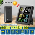 DIGOO DG-8647 HD Цвет Экран ЖК-дисплей Погодная станция будильник смарт-цифровой термометр-гигрометр Повтор двойной настольные часы