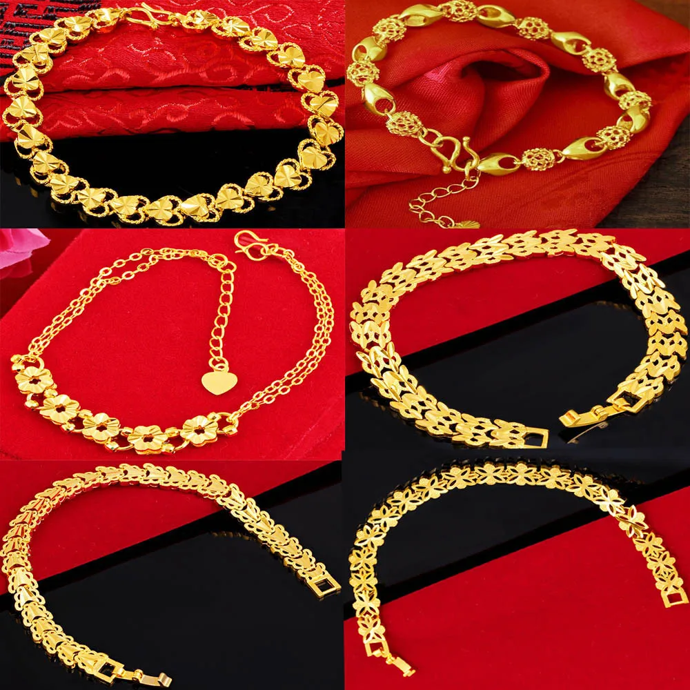 Новый золотой браслет для женщин ювелирные изделия Вьетнам аллювиальное золото