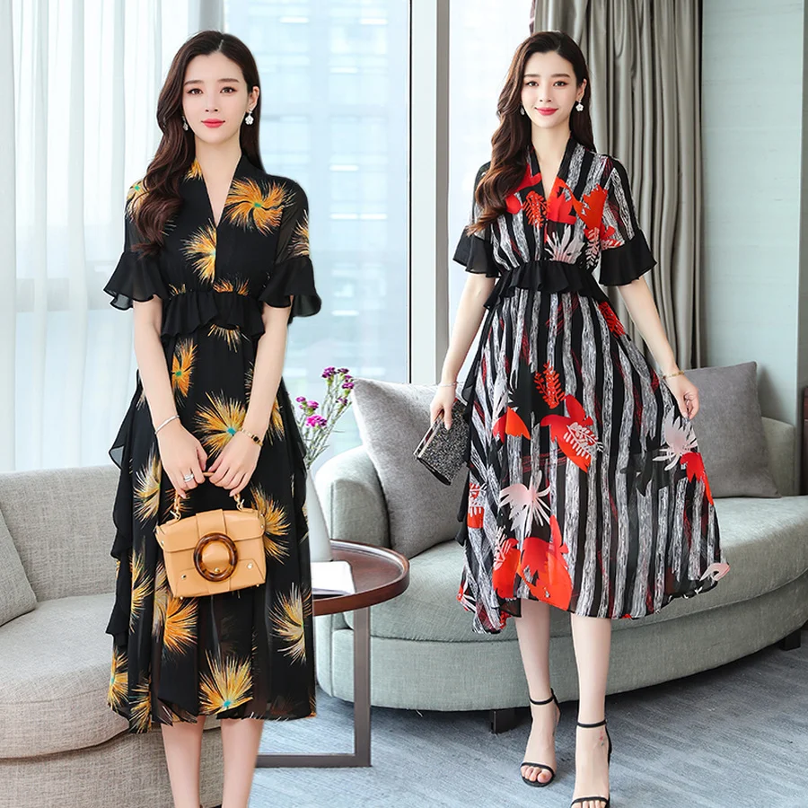 Летние винтажные сандалии с 3XL размера плюс принтом облегающее Пляжное платье 2021