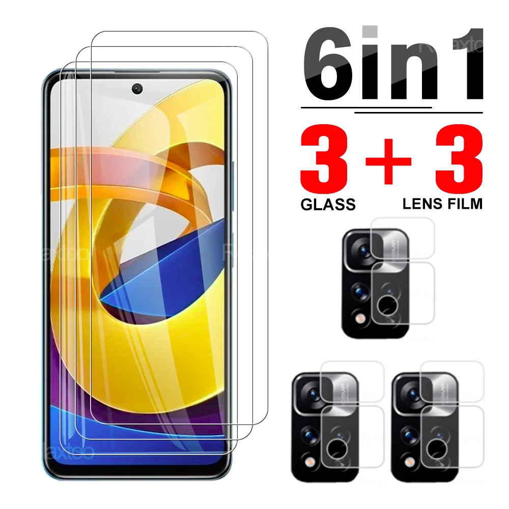

Защитное стекло 6 в 1 для Xiaomi POCO M4 Pro, заднее стекло для POCO M3 X3 pro X3 NFC F3 GT, закаленное стекло с пленкой для объектива камеры