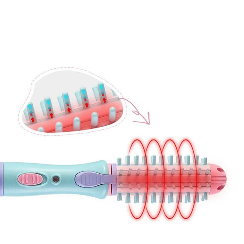 Electric Hair Styler Curler Curling Irons Dryers Travel Straightener Ceramic Ionic Hot Brush Eu Plug#Purple | Красота и здоровье