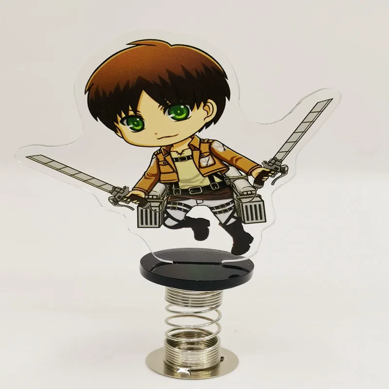 

Anime Attack On Titan Key Chain Acrylic Figure Model Keychains Fashion Desk Decorated Shake Spring Keyring Gift For Woman Man