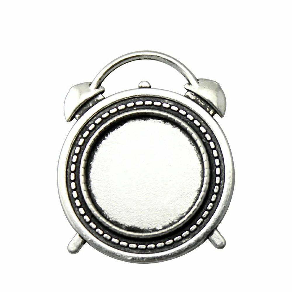 

4pcs Fit 20mm Round Clock Style Cameo Cabochon Pendant Base Setting For Jewelry Making DIY Necklace Making