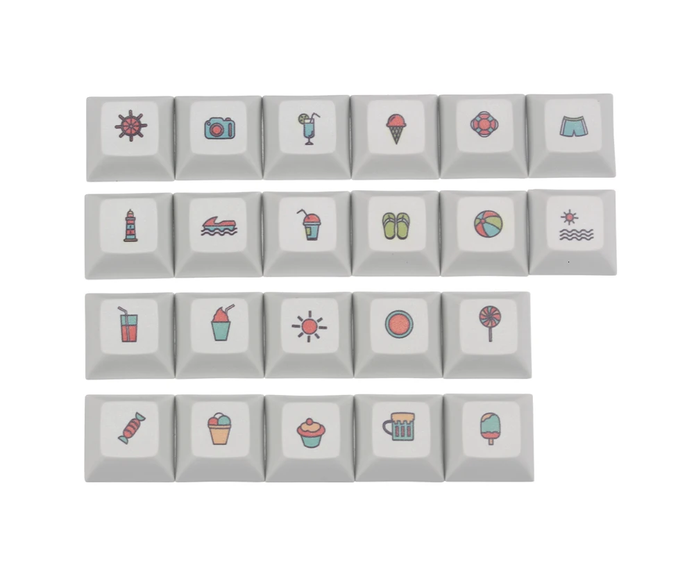 IDOBAO 22 ключ Серый Белый 1u Dsa Keycaps Dye Sub PBT персональный художественный узор электроника для механической 60% настройки клавиатуры геймера