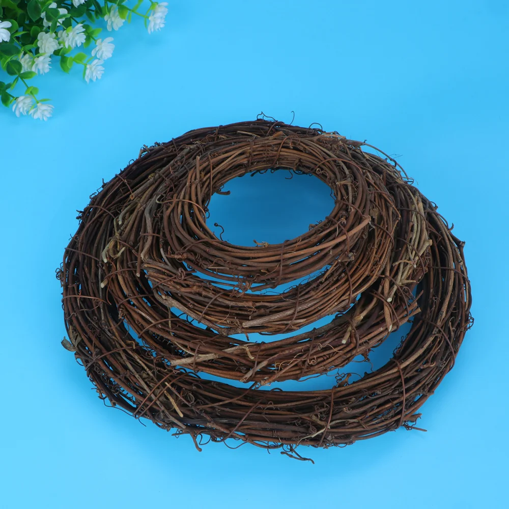 

10 Pcs 8CM Unfinished Natural Dried Rattan Ring American Country Style Wreath Decorations for Indoor Home Party DIY Decoration