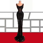 Черное женское вечернее платье Czarny Syrena Suknie balafter ненеее 2021 градусов -f-