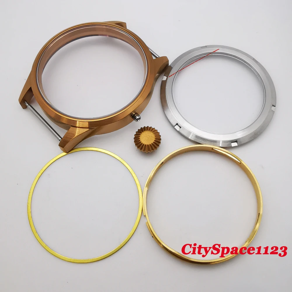 Чехол для часов Corgeut 43 мм с сапфировым покрытием и латунным стерильный циферблат