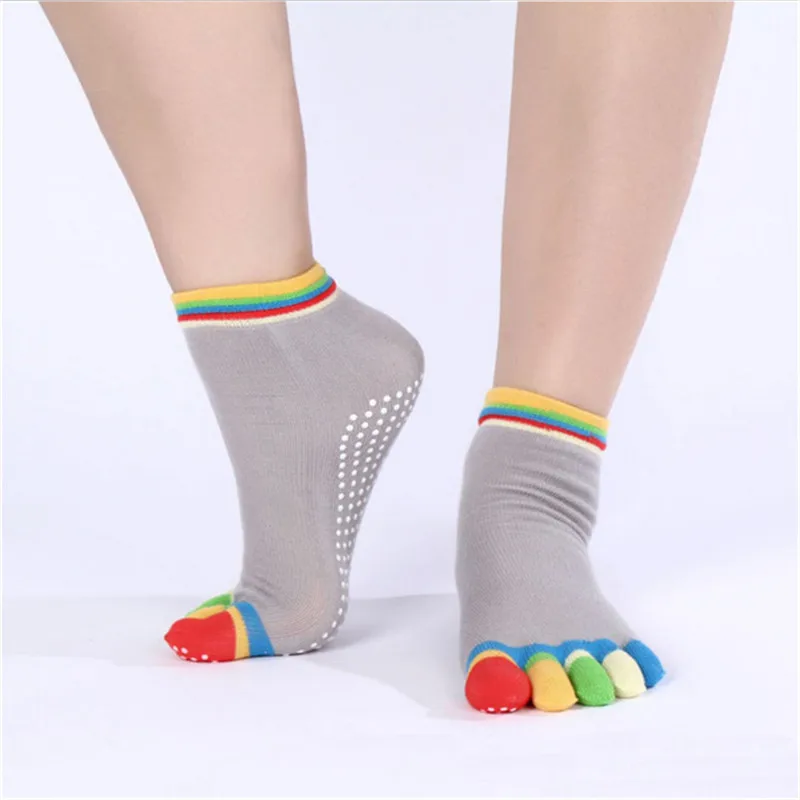 Spring Autumn Women's Five Toe Socks 5Pairs/Lot Non-slip Colored Toes 5 Finger Female Ladies Funny Cotton Kawaii Slouch Socks