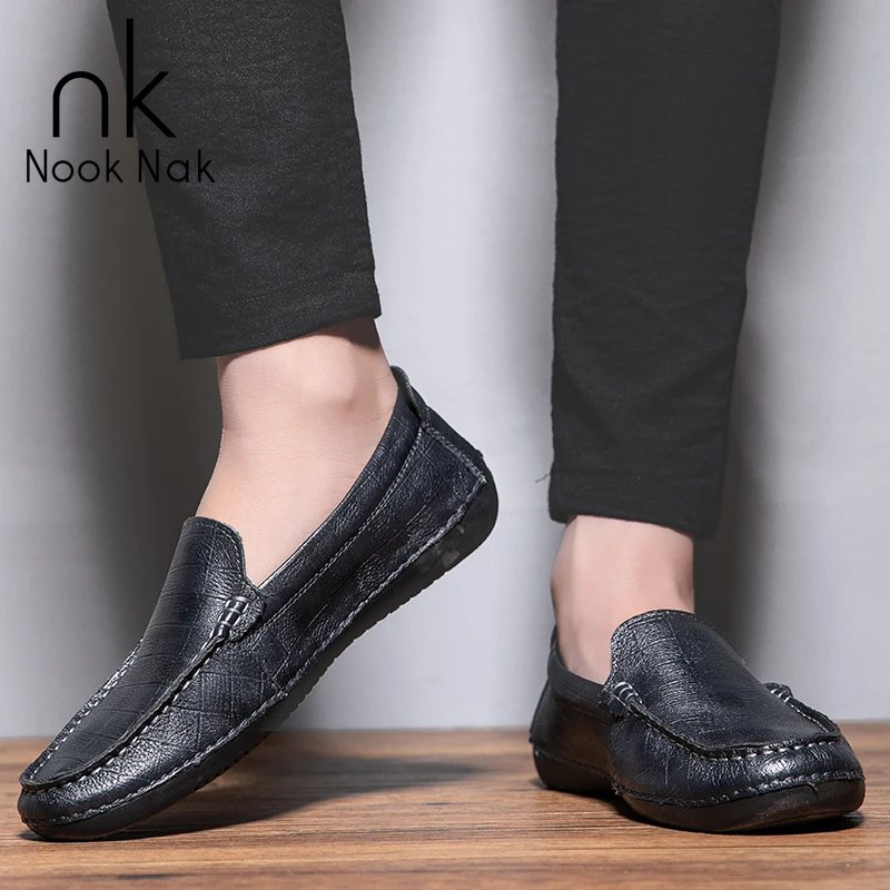 

Nooknak Men's Casual Shoes, Driving Shoes, Men's Flat Shoes, Breathable ComfortableLoafers, Genuine Leather, Slip On, Size 38-44