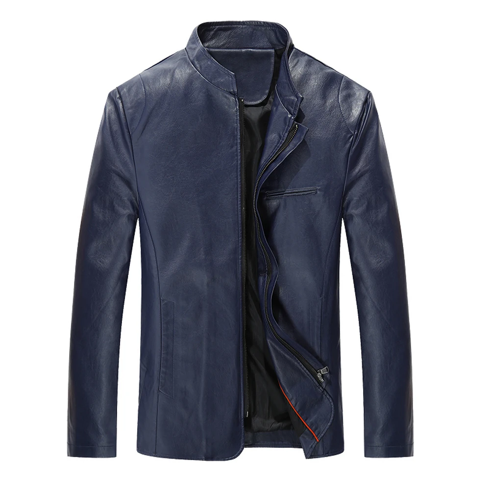 

2021 Motorcycle Leather jacket men clothing PU Leather Coats Mens Slim Fit black jacket Casual leather jaket Plus Size 4XL