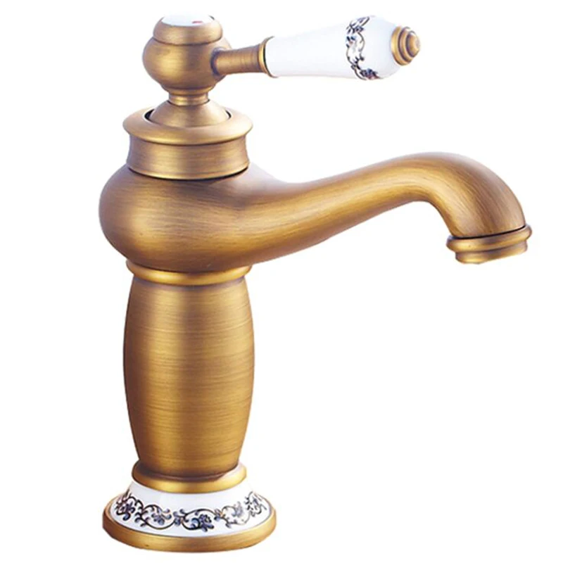 

Basin Faucet Golden Bathroom Sink Faucet Creative Design Cold and Hot Water Single Hole Mixing Faucet Installed