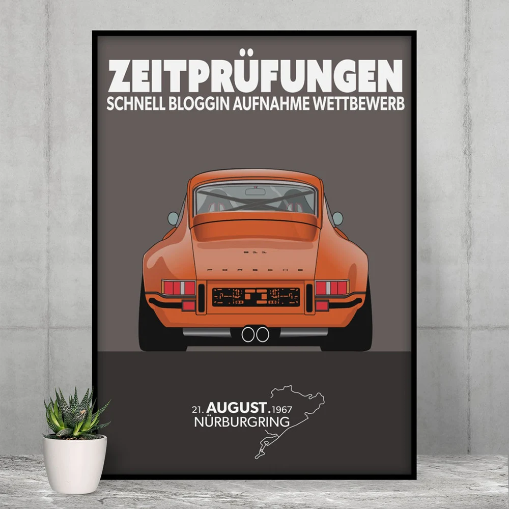 

August 1967 Nürburgring Poster Vintage Classic Racing Car Print On Canvas Painting Home Decor Wall Art Picture For Living Room