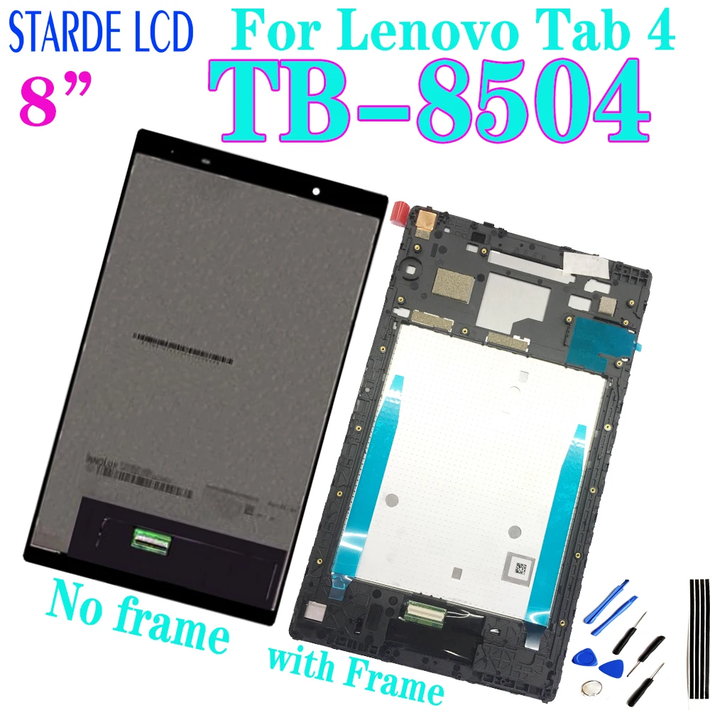 

8" LCD For Lenovo Tab 4 8504 TB-8504 LCD Display Touch Screen Assembly with Frame for 8504 8504F 8504X TB-8504N Screen Parts