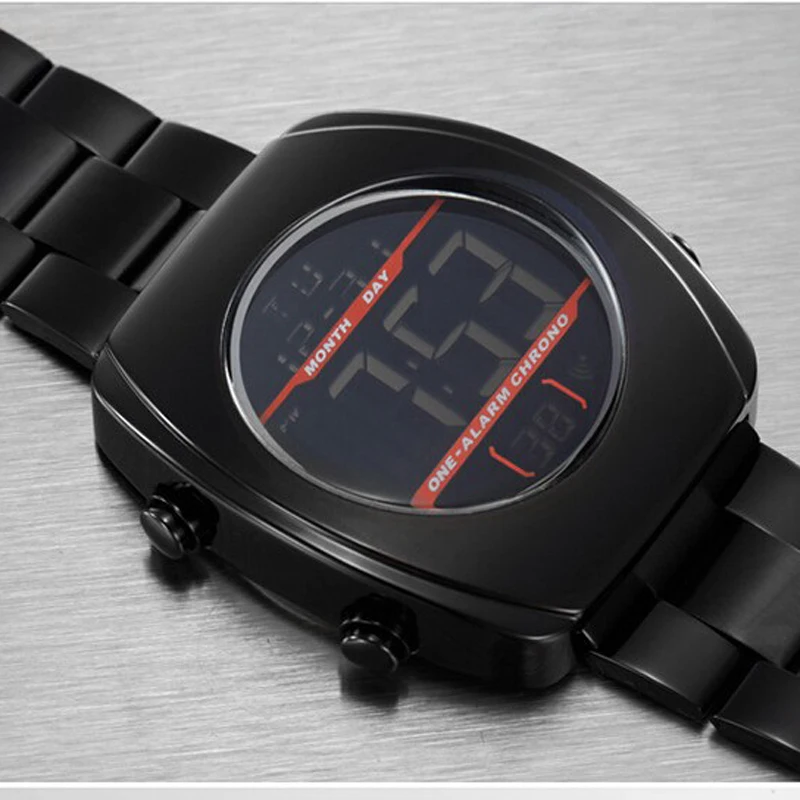 Мужские спортивные часы с цифровым дисплеем водонепроницаемые светодиодные
