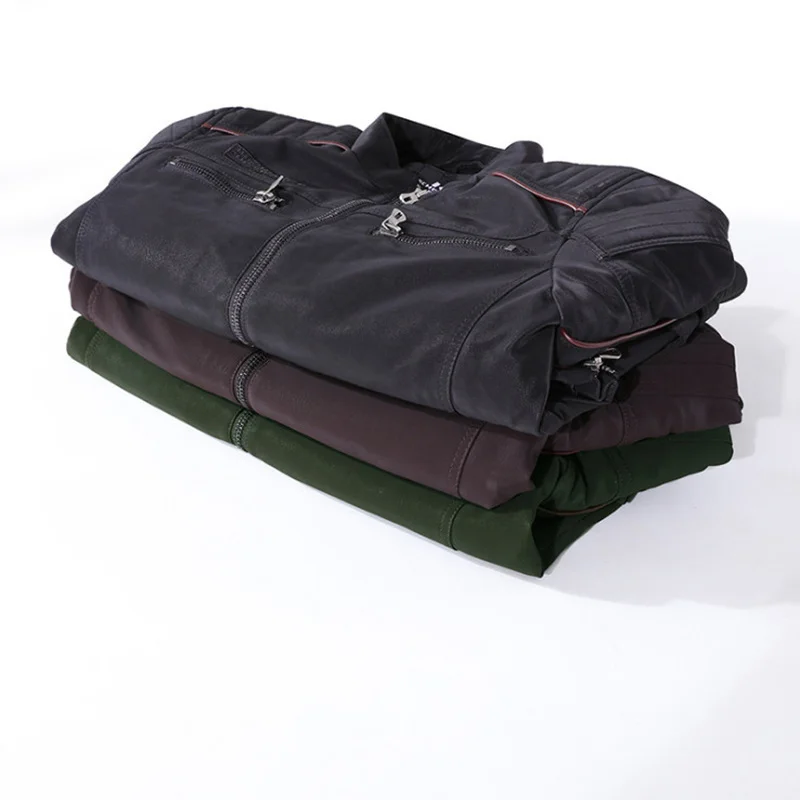 

Besting Sale Exported to Europe and America Men Leather Suede Jacket Fashion Embroidery Motorcycle Leather Jacket Male Outerwear