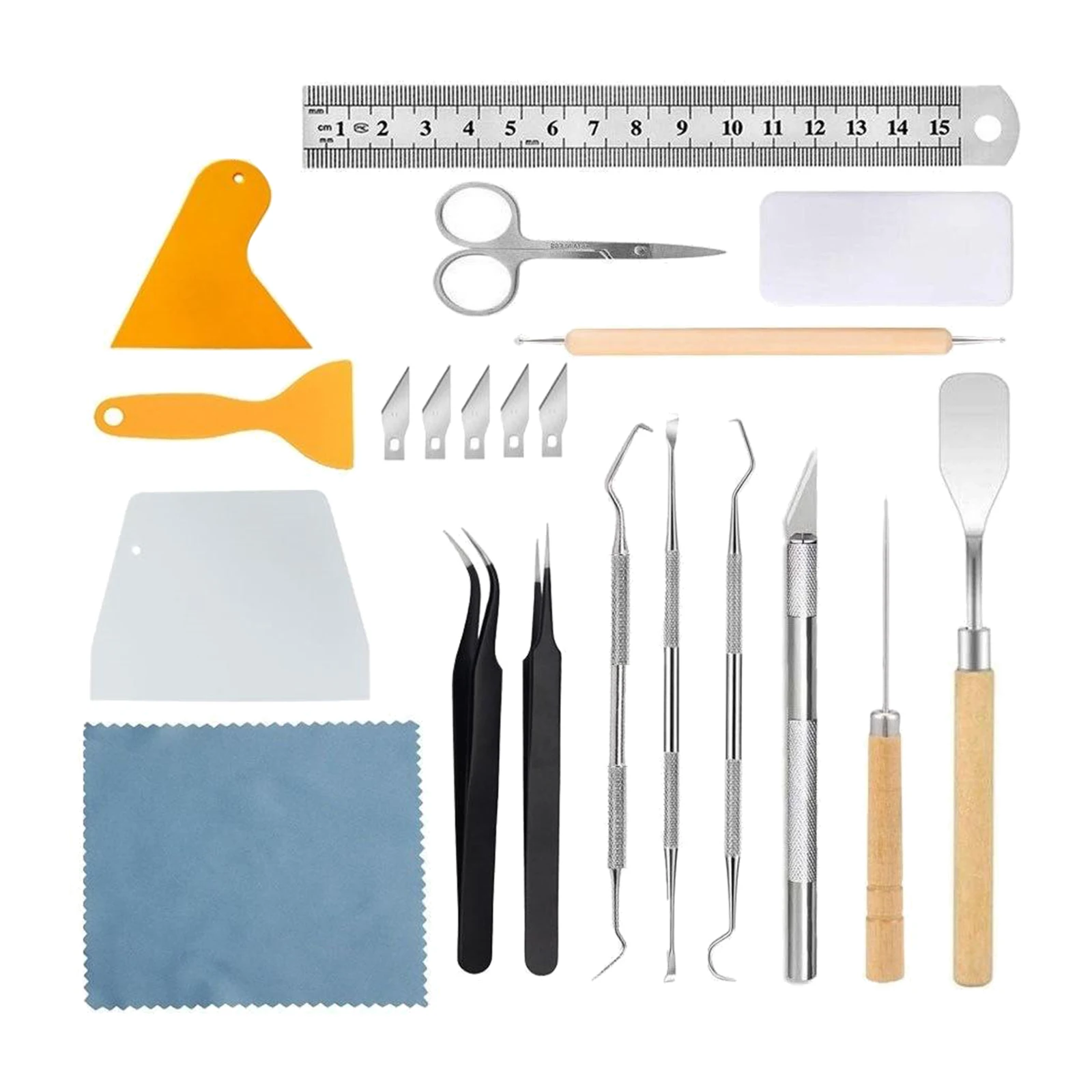 

22pcs Professional Tool Kit DIY Dried Flower Handmade Carving Kit PVC Sticker Kit for Weeding Vinyl Silhouettes Lettering