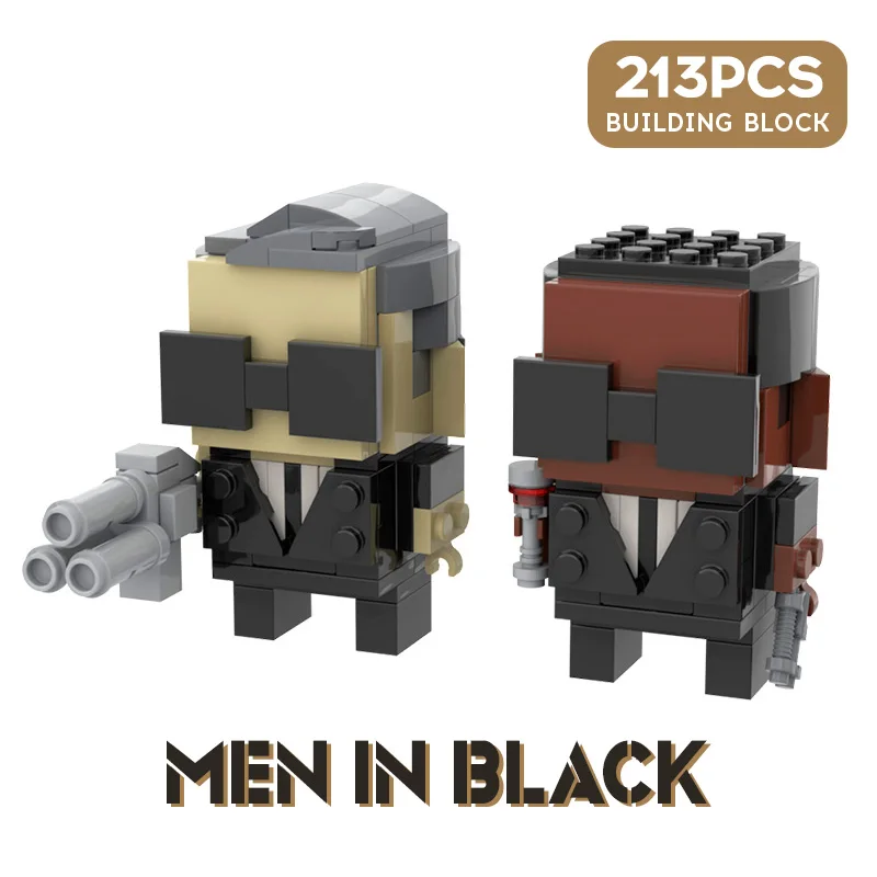 

Маленький конструктор-пазл, персонажи фильма фигурки, детские игрушки, специальный полицейский Агент K и J, Рождественская Детская игра-голо...