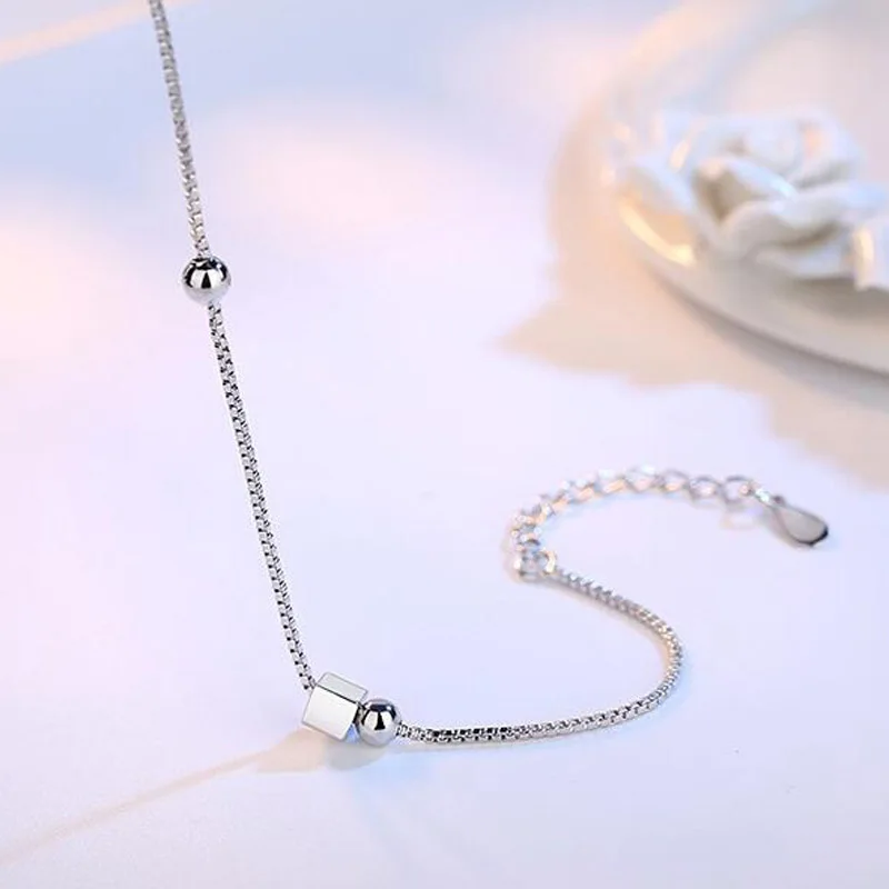 Тонкий штампованный посеребренный милые цепочки браслет для женщин девушки друг
