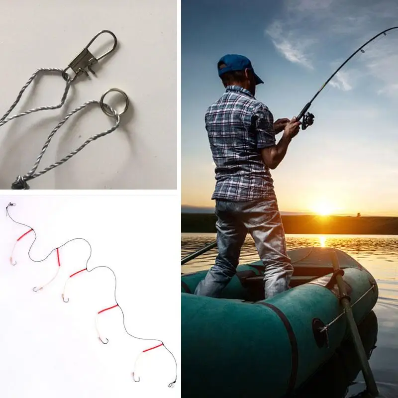 Рыболовные снасти портативный практичный 5 крюк металлическая приманка Прочный
